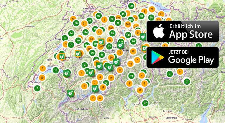Standorte von Defibrillatoren – jetzt App downloaden Standorte von Defibrillatoren – jetzt App downloaden