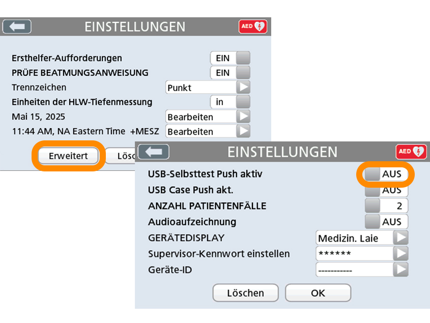 «Erweitert» drücken