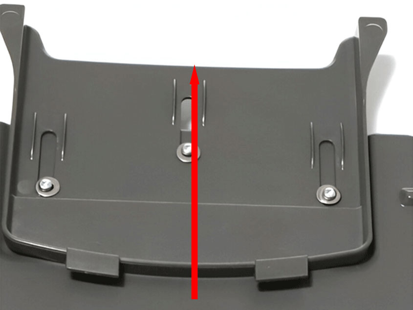 Schiebeplatte nach oben ziehen